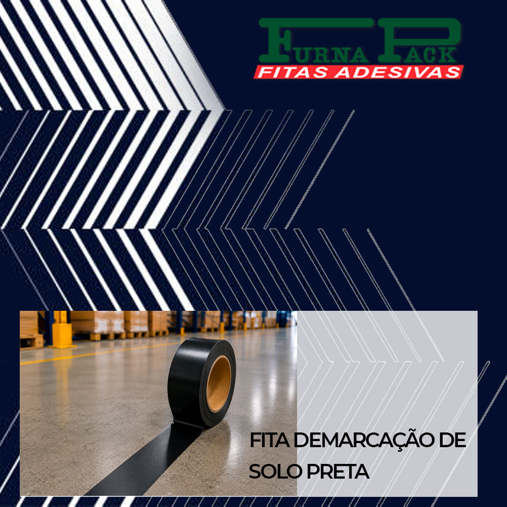 Fita Demarcação de Solo Preta